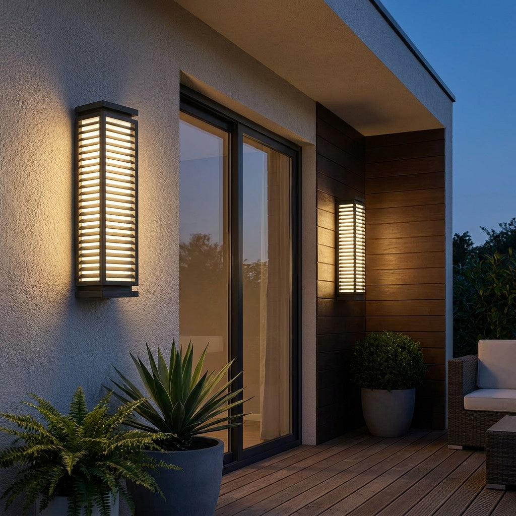 Modern Black Outdoor Wall Light Waterproof Cubical Stainless Steel LED Sconce for Exterior Use