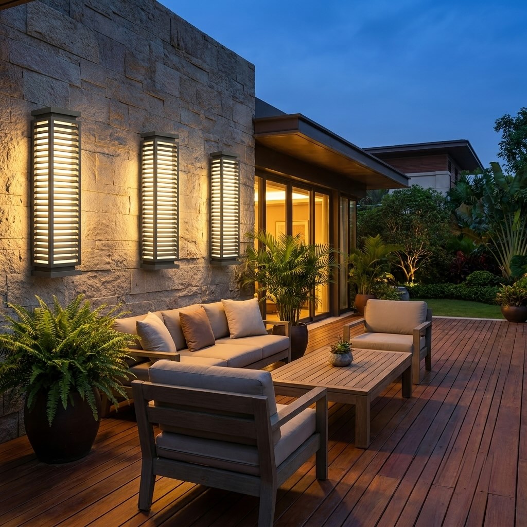Modern Black Outdoor Wall Light Waterproof Cubical Stainless Steel LED Sconce for Exterior Use