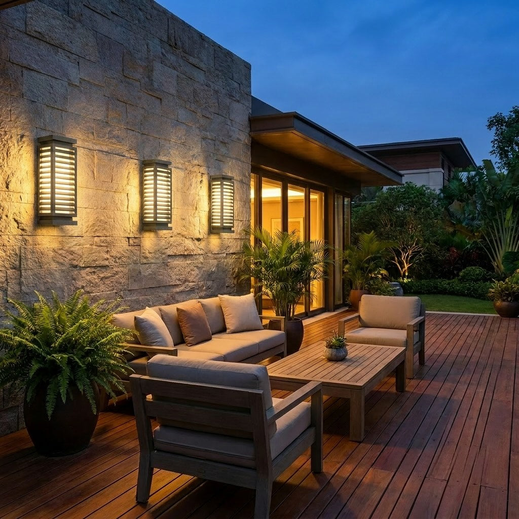 Modern Black Outdoor Wall Light Waterproof Cubical Stainless Steel LED Sconce for Exterior Use