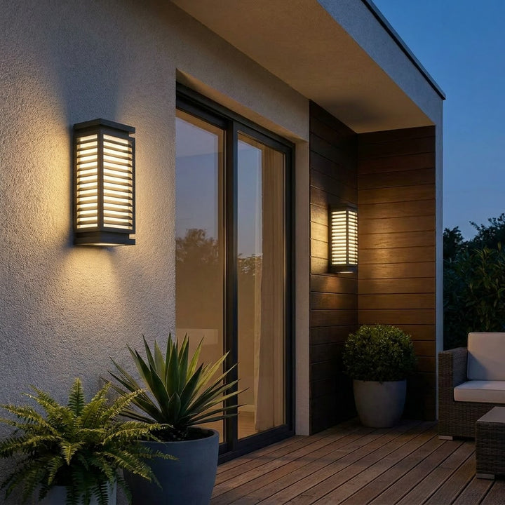 Modern Black Outdoor Wall Light Waterproof Cubical Stainless Steel LED Sconce for Exterior Use