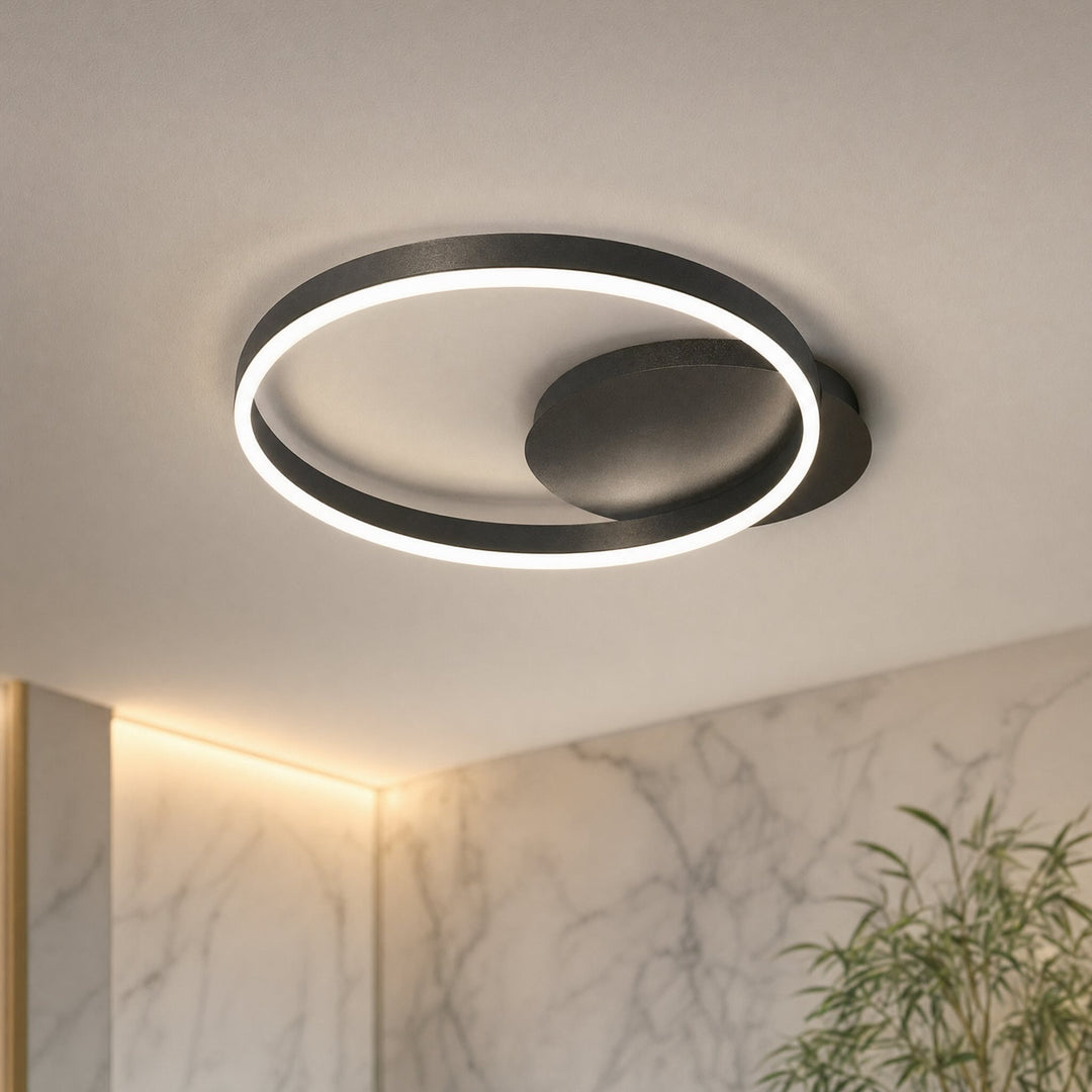 Modern LED Ceiling Light Flush Mount Aluminum Multi-Ring Design for Bedroom Living Room