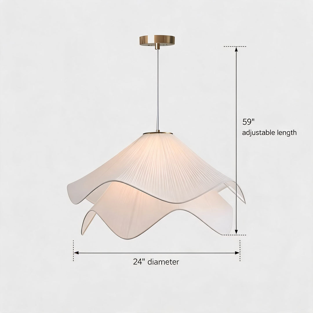 Modern Japandi Fabric Shade Pendant Light