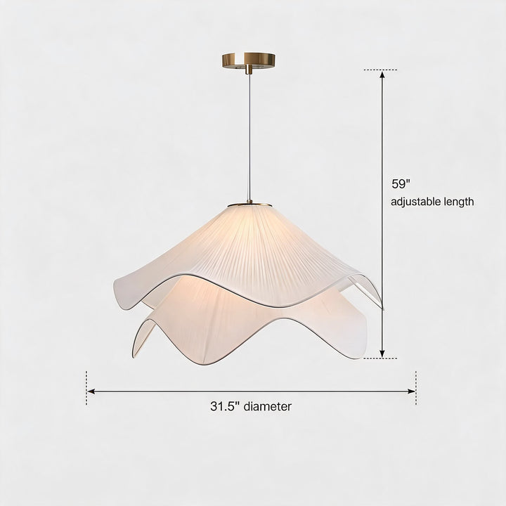 Modern Japandi Fabric Shade Pendant Light