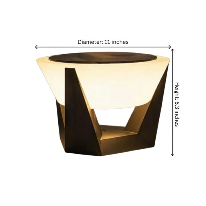 Modern Solar Post Light Outdoor Column Fixture IP65 Stainless Steel Acrylic LED 3000K Warm White