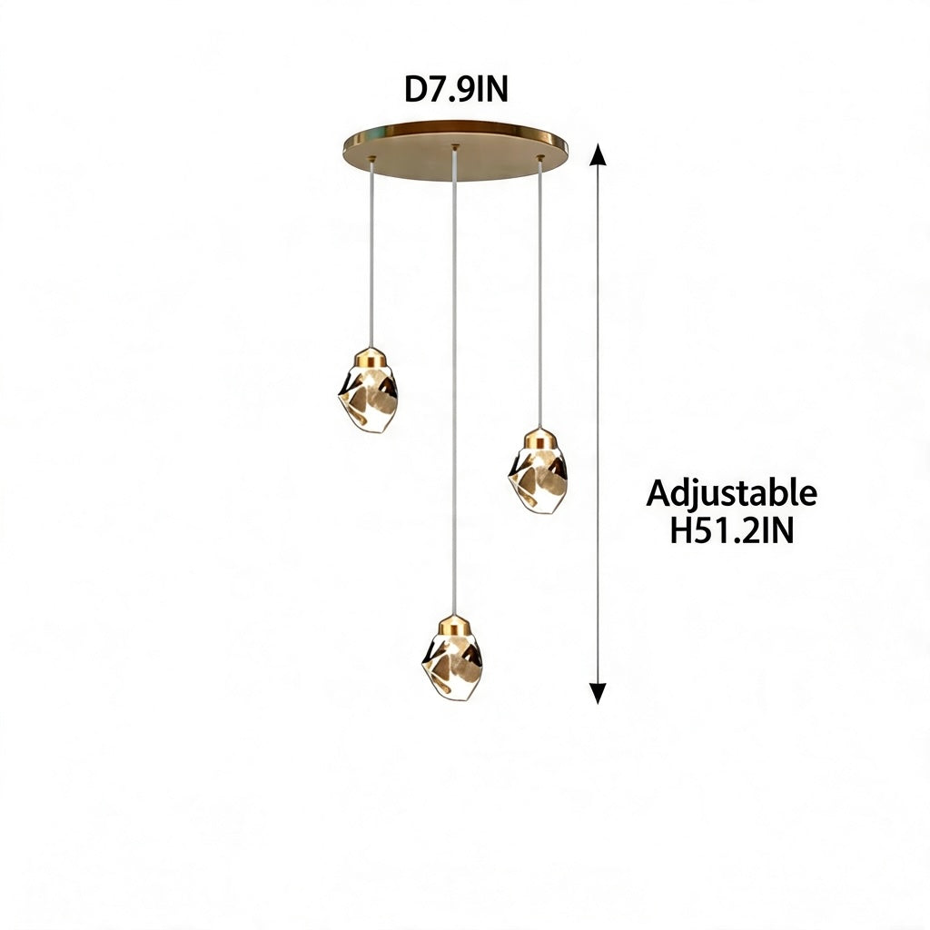 Modern Crystal Chandelier Adjustable Hanging Light Fixture LED for Living Room 3 to 35 Heads