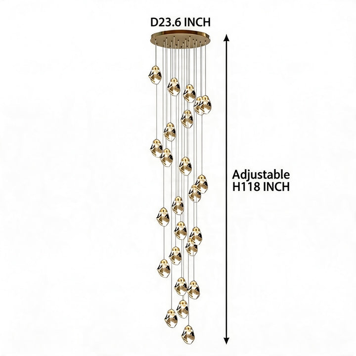 Modern Crystal Chandelier Adjustable Hanging Light Fixture LED for Living Room 3 to 35 Heads