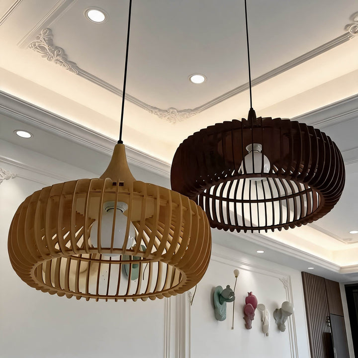 Scandinavian Pendant Lamp Wood Ceiling Light Modern Minimalist Design LED Compatible