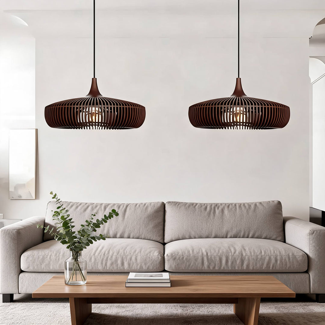 Scandinavian Pendant Lamp Wood Ceiling Light Modern Minimalist Design LED Compatible