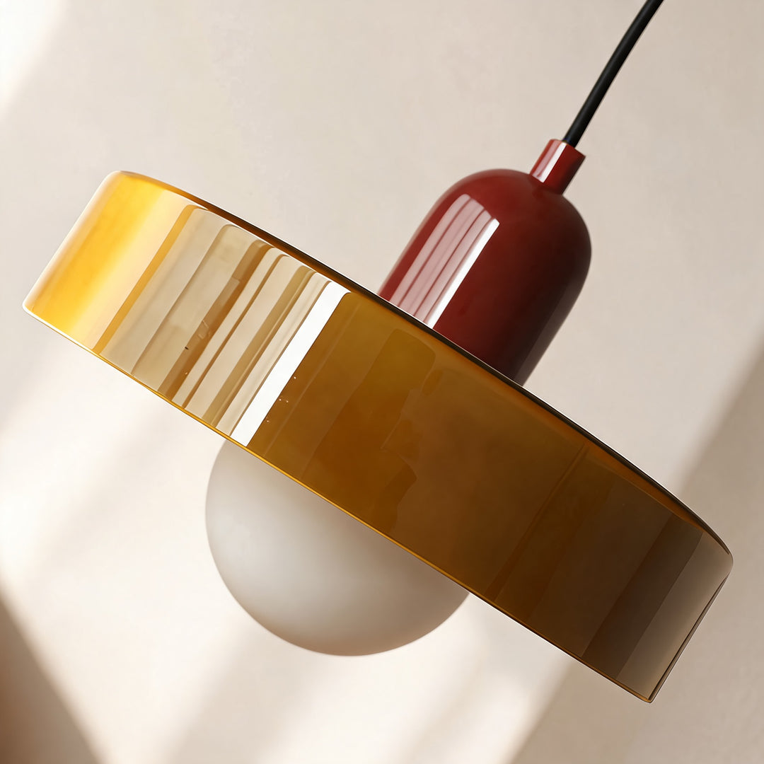 Modern Brass Pendant Light Adjustable Suspension Glass Shade 40W G9 Socket