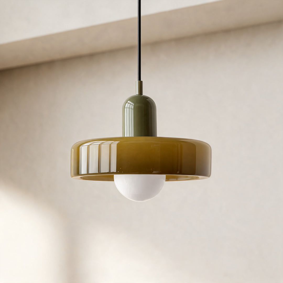 Modern Brass Pendant Light Adjustable Suspension Glass Shade 40W G9 Socket
