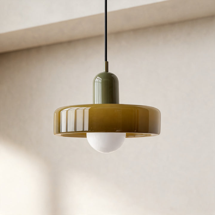 Modern Brass Pendant Light Adjustable Suspension Glass Shade 40W G9 Socket