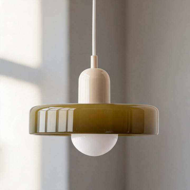 Modern Brass Pendant Light Adjustable Suspension Glass Shade 40W G9 Socket