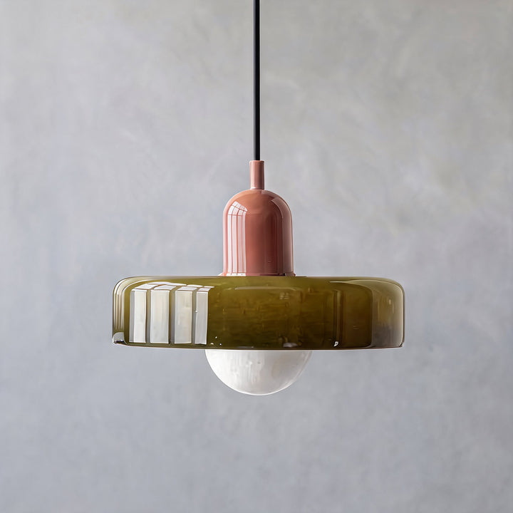 Modern Brass Pendant Light Adjustable Suspension Glass Shade 40W G9 Socket