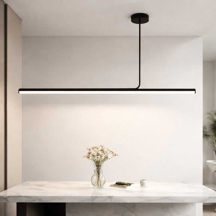 Modern Pendant Light Hanging Tube Lamp Metal Chrome Finish Adjustable Length 90-260V