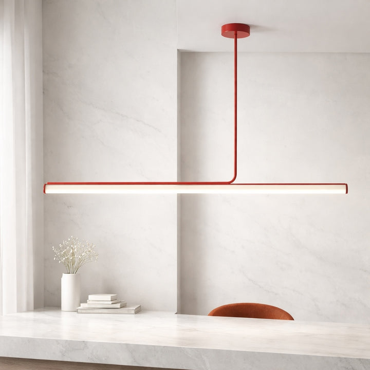 Modern Pendant Light Hanging Tube Lamp Metal Chrome Finish Adjustable Length 90-260V