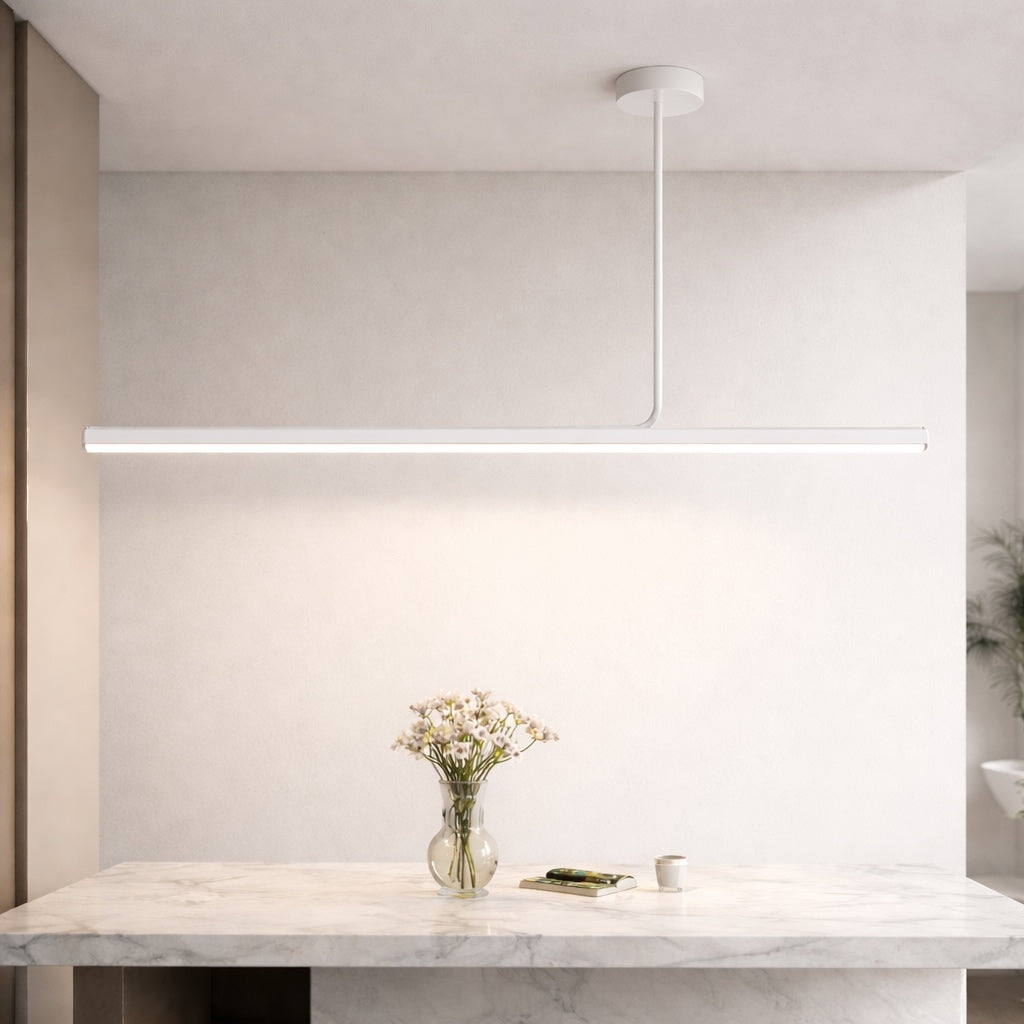 Modern Pendant Light Hanging Tube Lamp Metal Chrome Finish Adjustable Length 90-260V