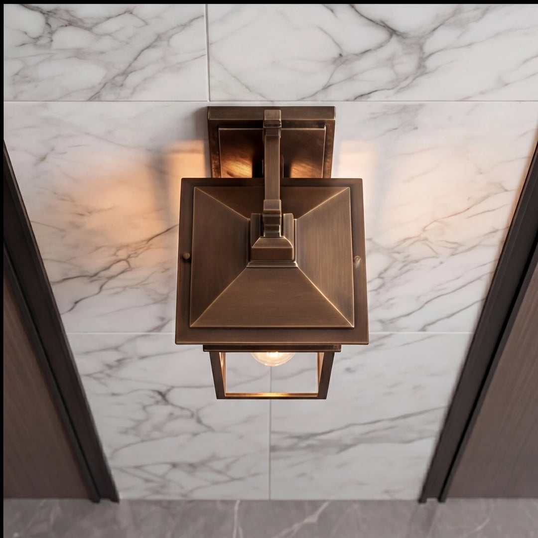 Classical Retro Outdoor Wall Light Sconce Waterproof Aluminum Glass E27 Bulb for Aisle Patio