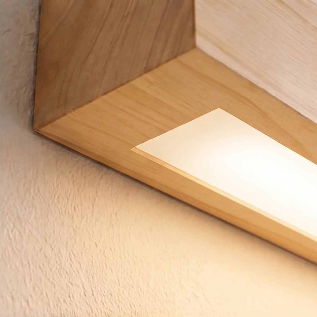 Modern Linear Wall Light Wood Flush Mount LED Fixture with Adjustable Brightness