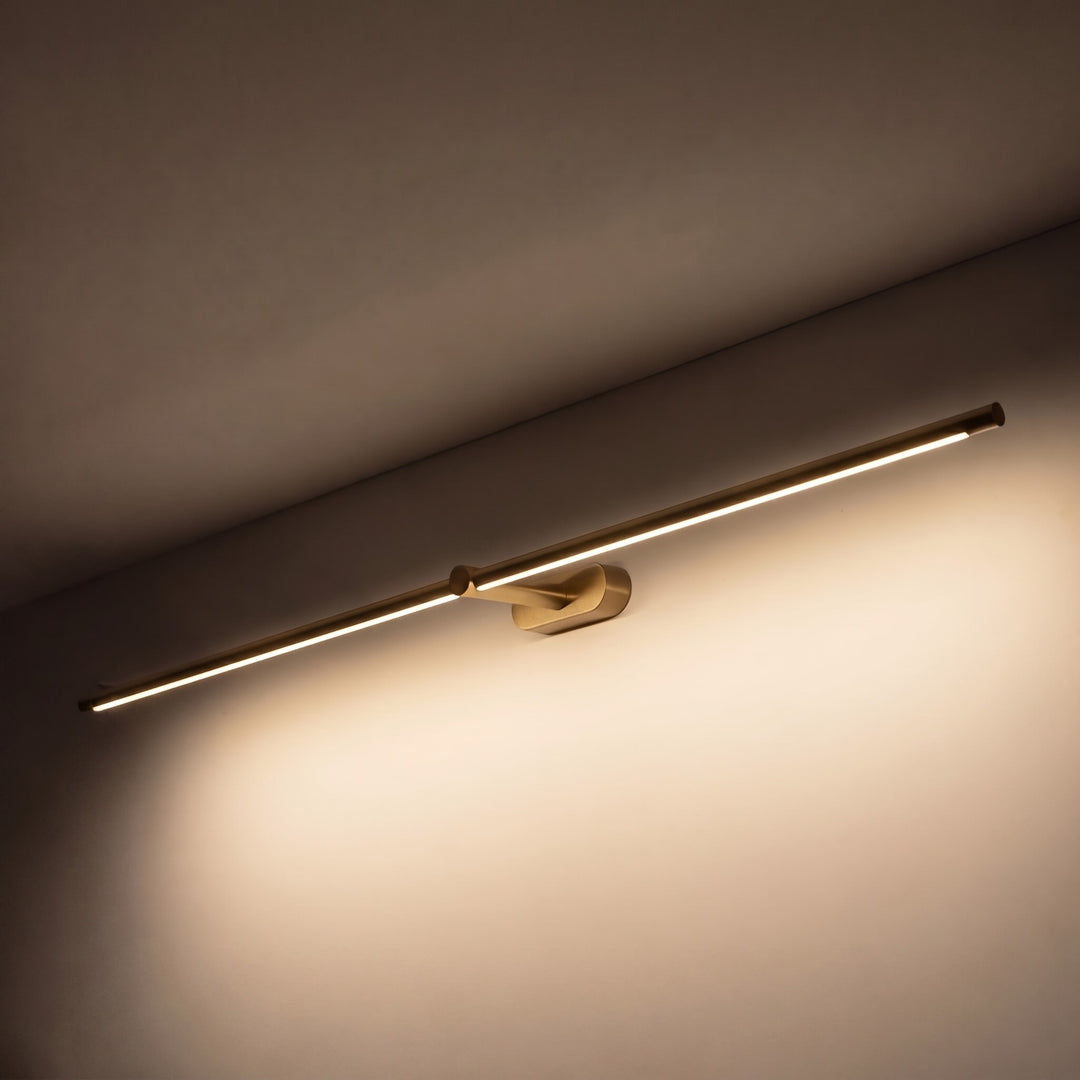 Minimalist Linear Wall Lamp Hardwired Metal LED Adjustable Lighting Fixture