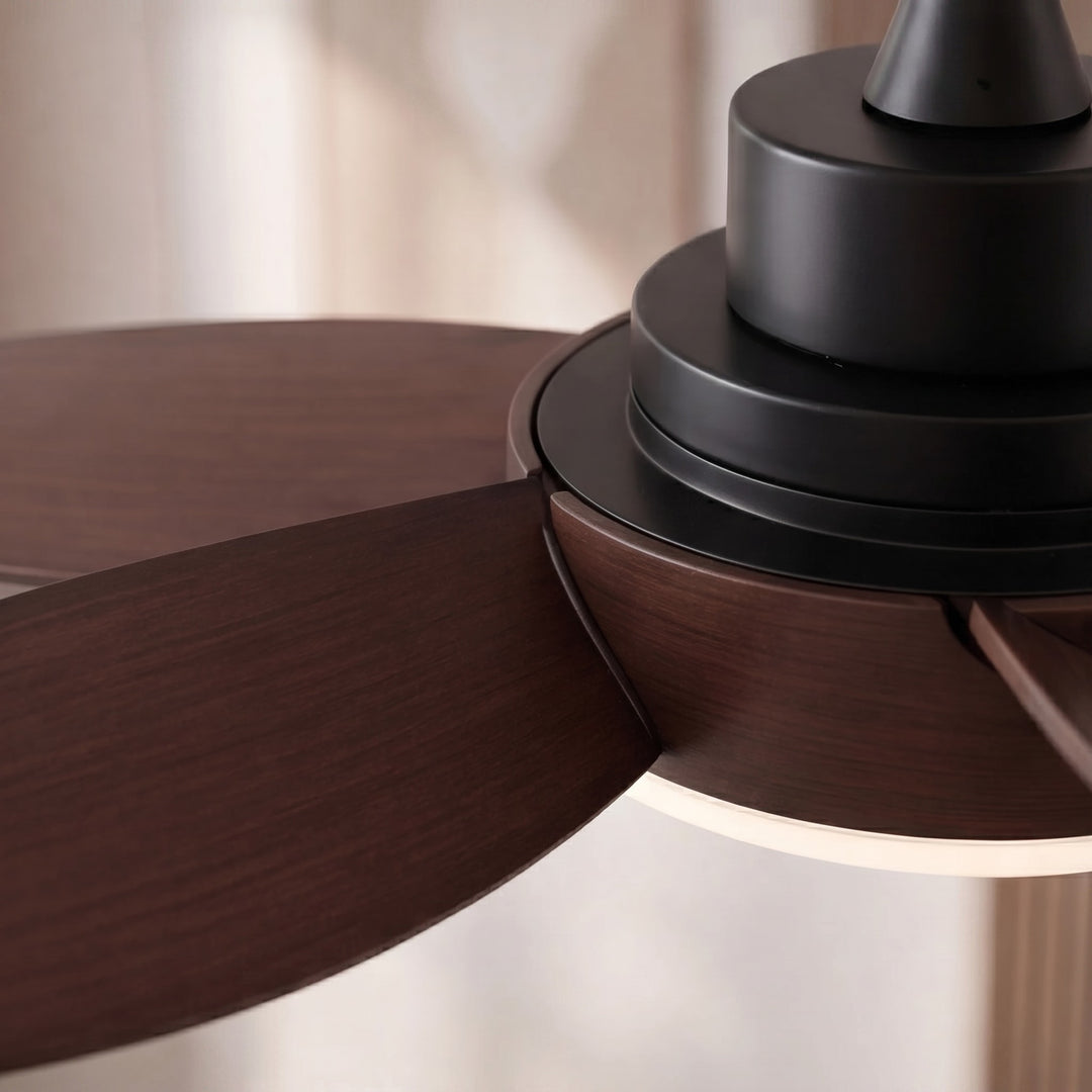Flush Mount Ceiling Fan with LED Light, Remote Control & 6-Speed DC Motor