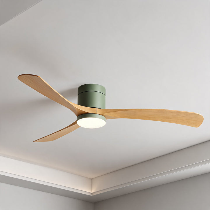 Flush Mount Ceiling Fan with Light, LED, 2400 Lumens, Remote Control & DC Motor