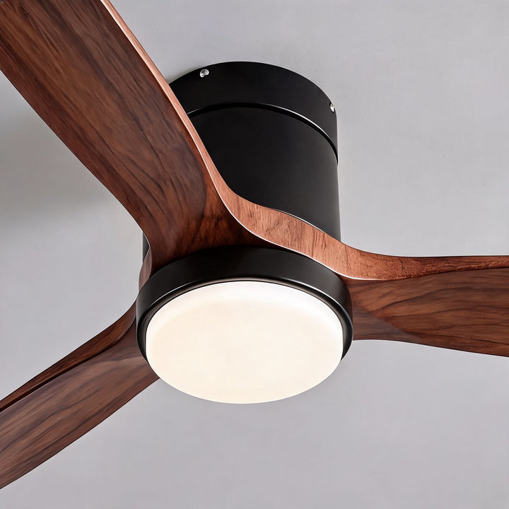 Modern Ceiling Fan with Light, Wood Blades, Remote Control & 6-Speed DC Motor