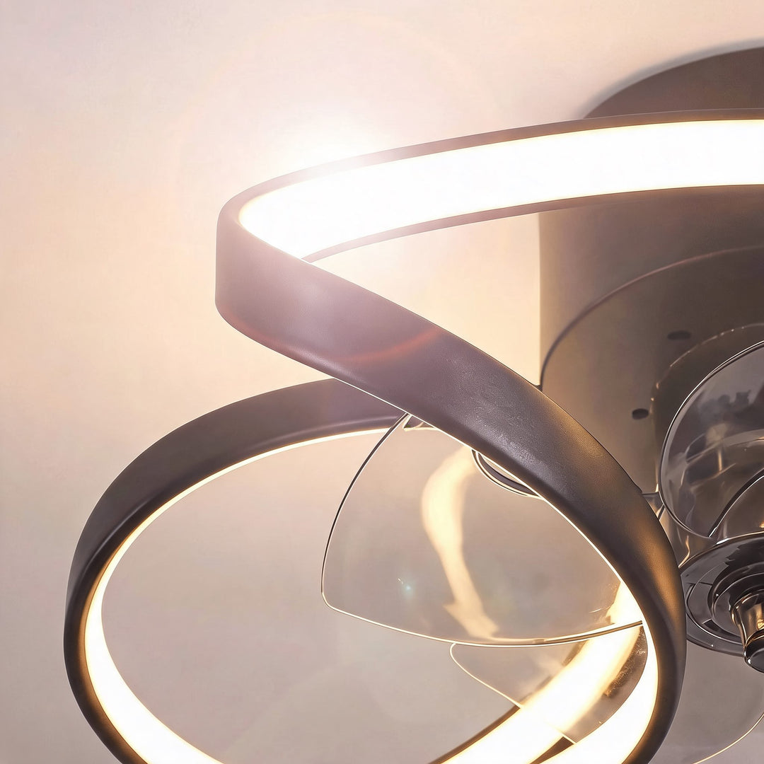 Flush Mount Ceiling Fan with Light, Dimmable LED, Remote Control & Flower Design