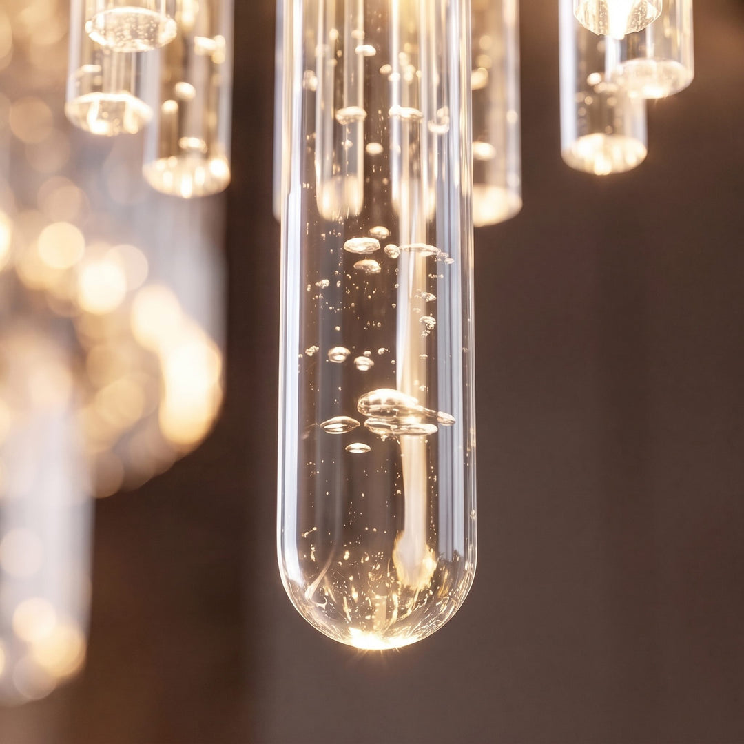 Modern Crystal Chandelier Adjustable Height K9 Glass Chrome Finish LED 18 Lights