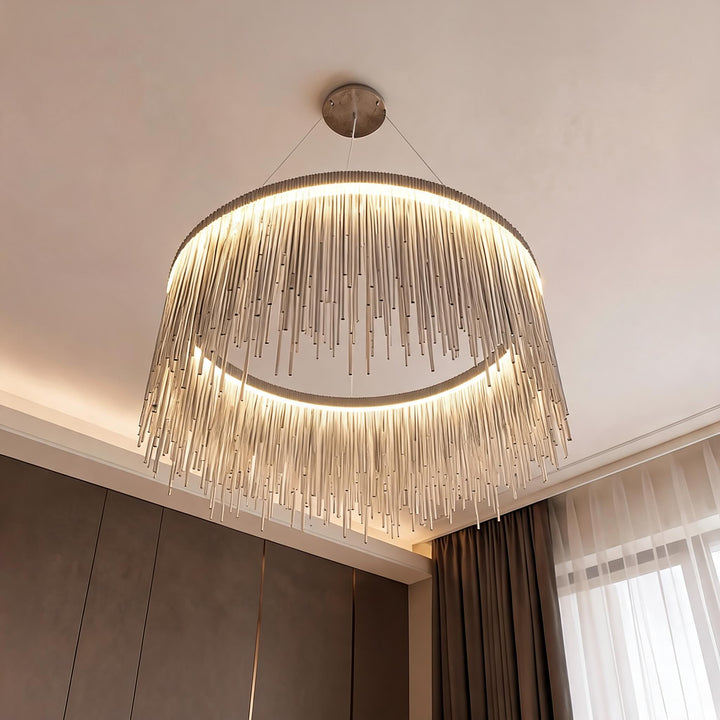 Modern Chandelier Light Adjustable Hanging Aluminum LED Pendant Fixture for Dining Room