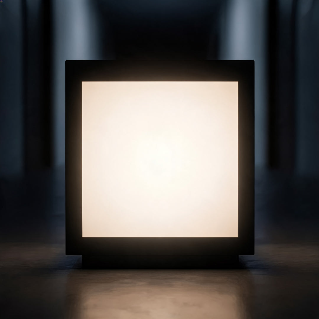 Solar Outdoor Lighting Modern Square Pillar Light Wall Mounted Stainless Steel LED Fixture