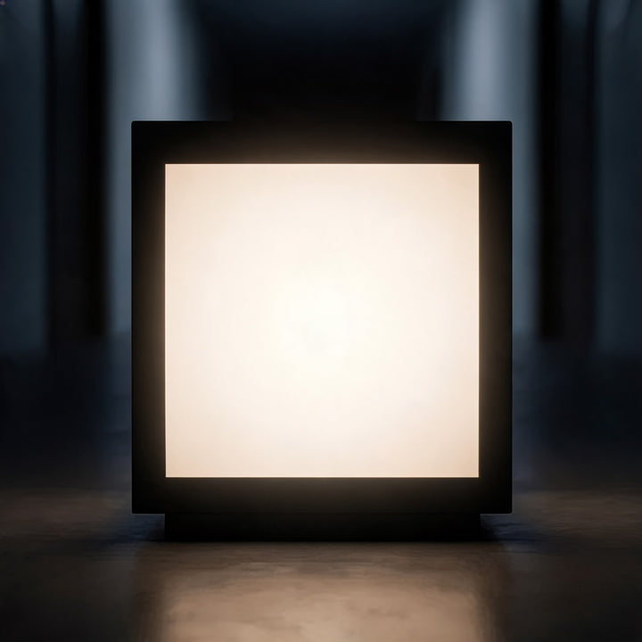 Solar Outdoor Lighting Modern Square Pillar Light Wall Mounted Stainless Steel LED Fixture