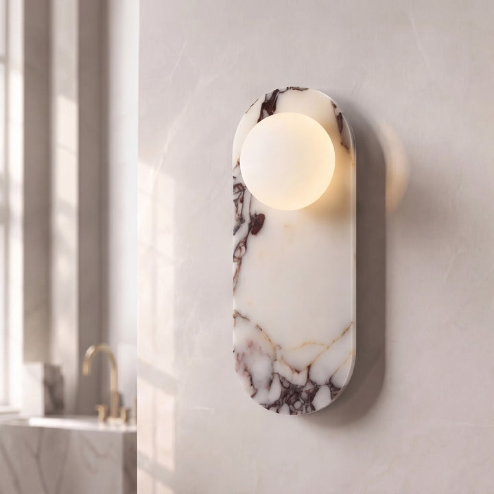 Modern Wall Sconce Lighting Adjustable LED Marble Wall Lamp for Contemporary Spaces