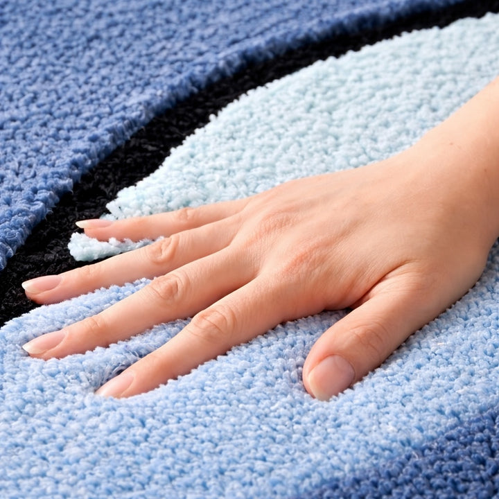 Modern Plush Bathroom Mat Non-Slip Microfiber Quick-Drying Absorbent Shower Rug for Safety