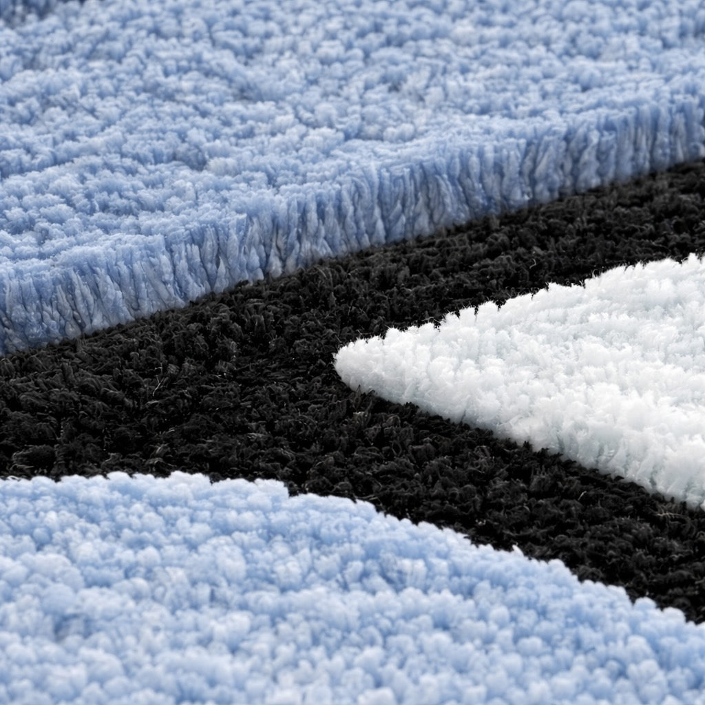 Modern Plush Bathroom Mat Non-Slip Microfiber Quick-Drying Absorbent Shower Rug for Safety