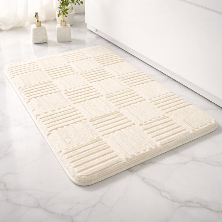 Modern Non-Slip Bath Mat Thick Microfibre Water-Resistant Bathroom Rug for Enhanced Safety