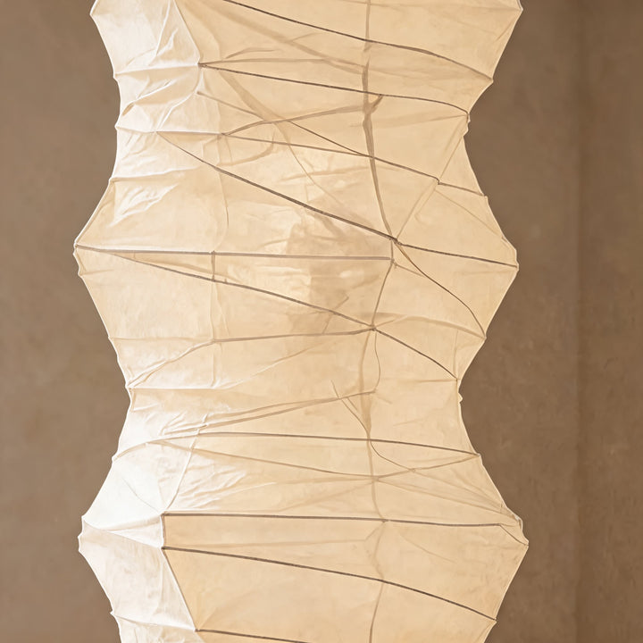 Modern Black Floor Lamp with Adjustable Design and Washi Paper Shade for LED Bulbs