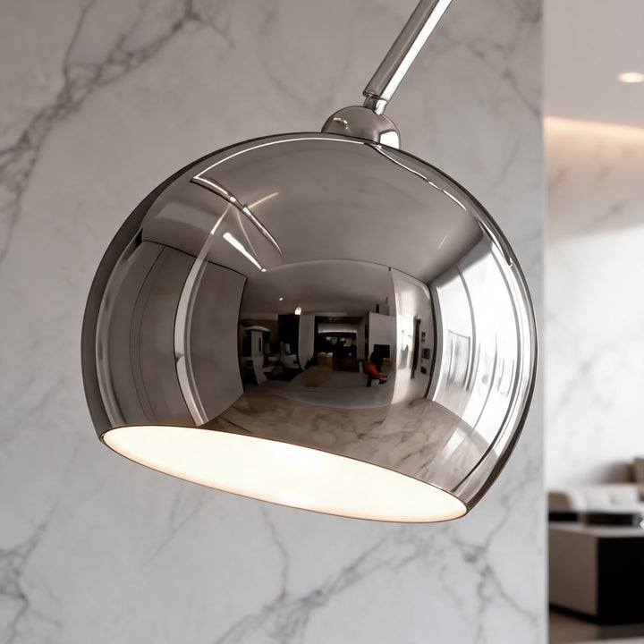 Modern Adjustable Black Floor Lamp with LED Lighting in Metal Construction