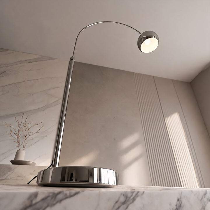Modern Adjustable Black Floor Lamp with LED Lighting in Metal Construction
