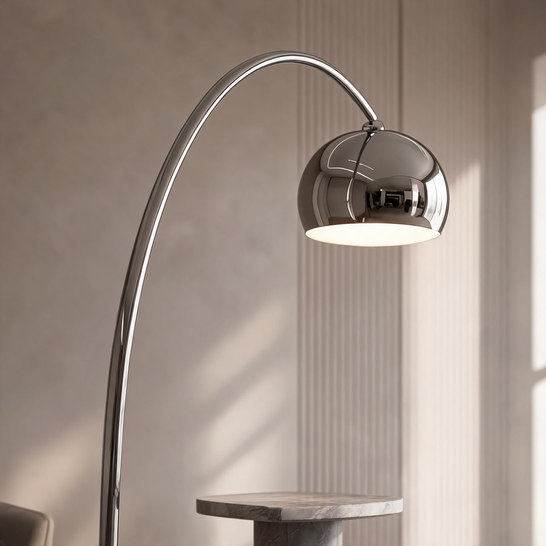 Modern Adjustable Black Floor Lamp with LED Lighting in Metal Construction