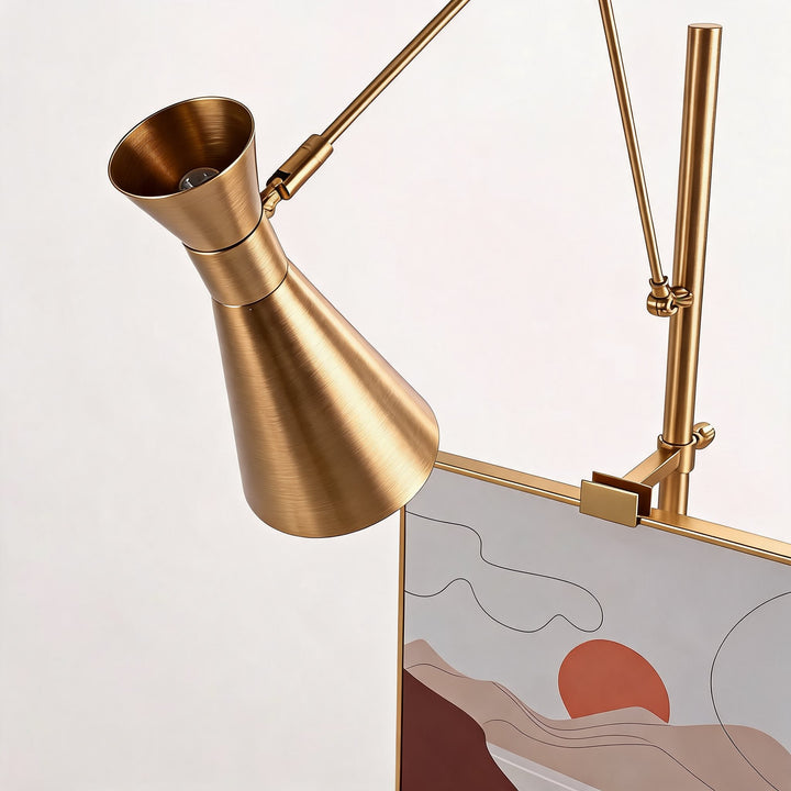 Modern Floor Lamp with Gold Metal Finish and White Marble Base for Living Room Lighting