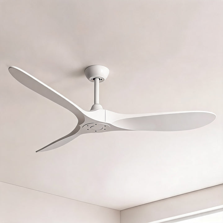 Modern Black Ceiling Fan Flush Mount Metal 6-Speed DC Motor Remote Control Energy Efficient