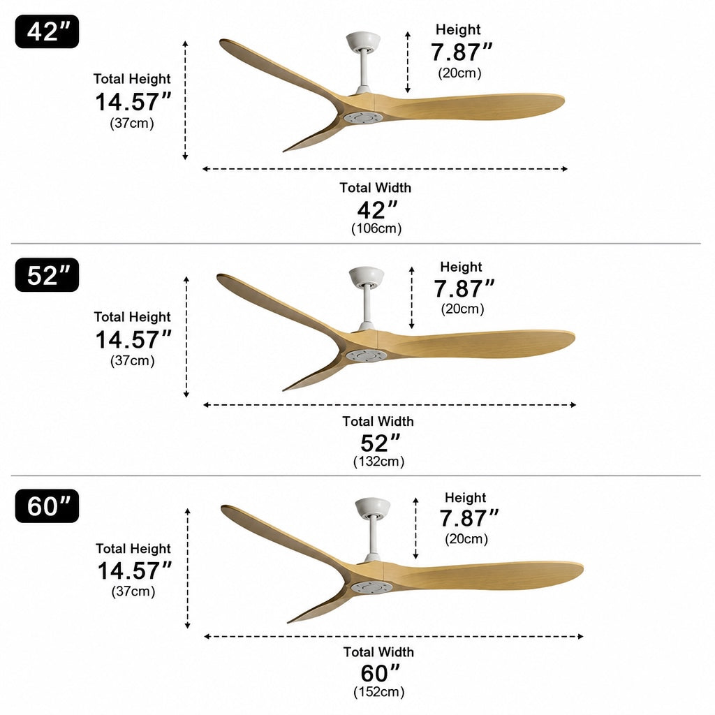 Modern Black Ceiling Fan Flush Mount Metal 6-Speed DC Motor Remote Control Energy Efficient