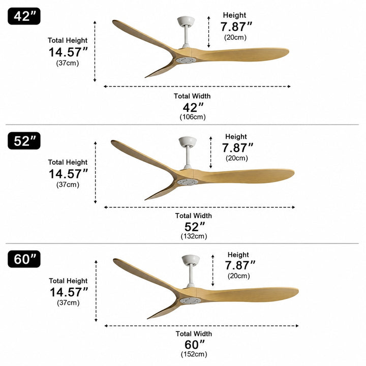 Modern Black Ceiling Fan Flush Mount Metal 6-Speed DC Motor Remote Control Energy Efficient