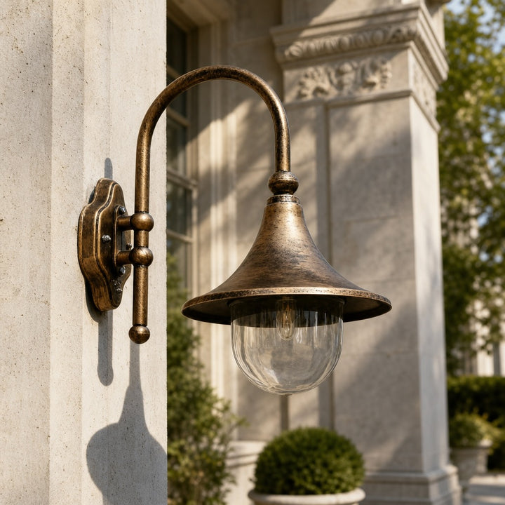 Vintage Outdoor Wall Light Waterproof Aluminum Horn Shape LED Fixture Warm White 3000K