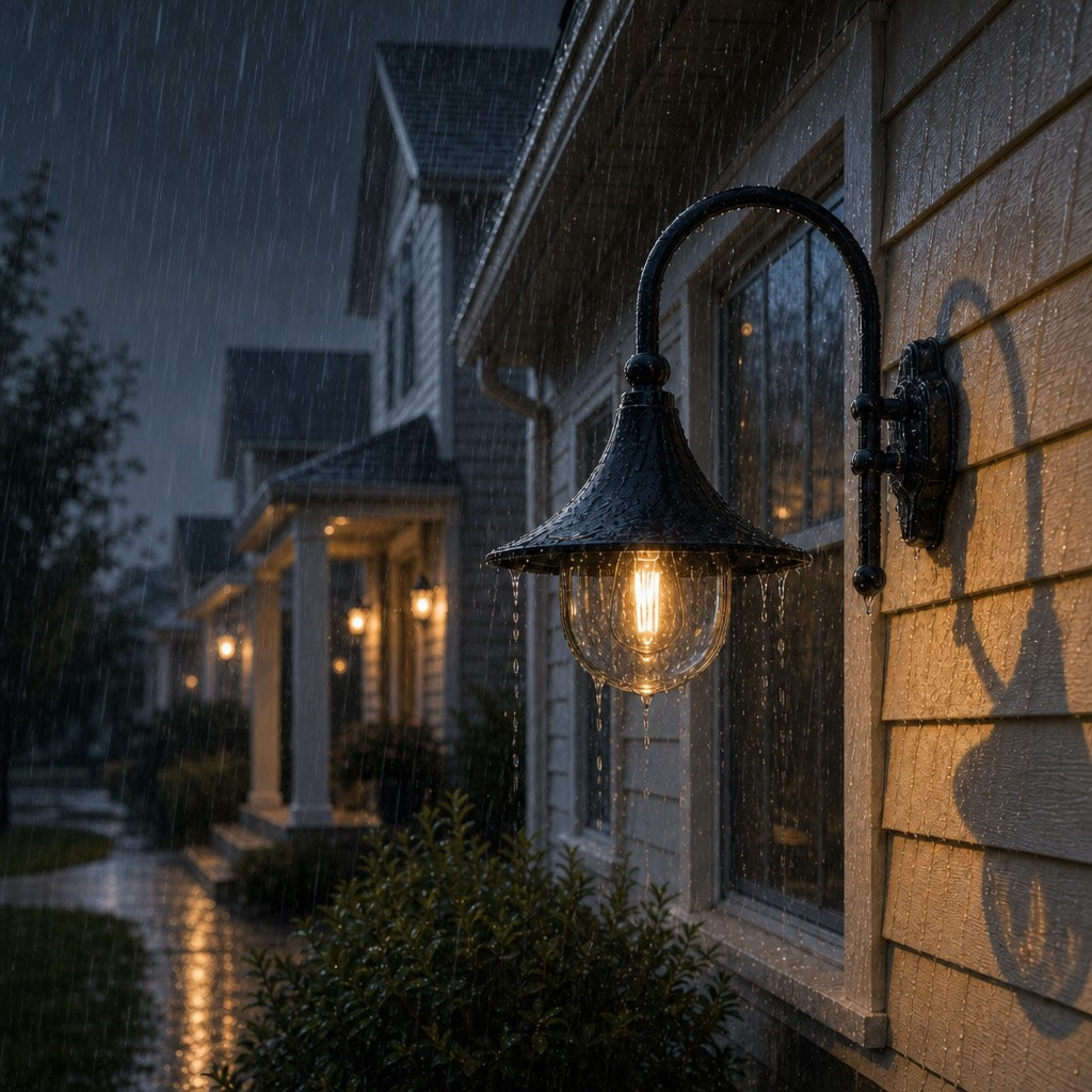 Vintage Outdoor Wall Light Waterproof Aluminum Horn Shape LED Fixture Warm White 3000K