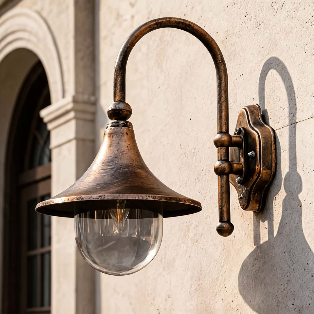 Vintage Outdoor Wall Light Waterproof Aluminum Horn Shape LED Fixture Warm White 3000K