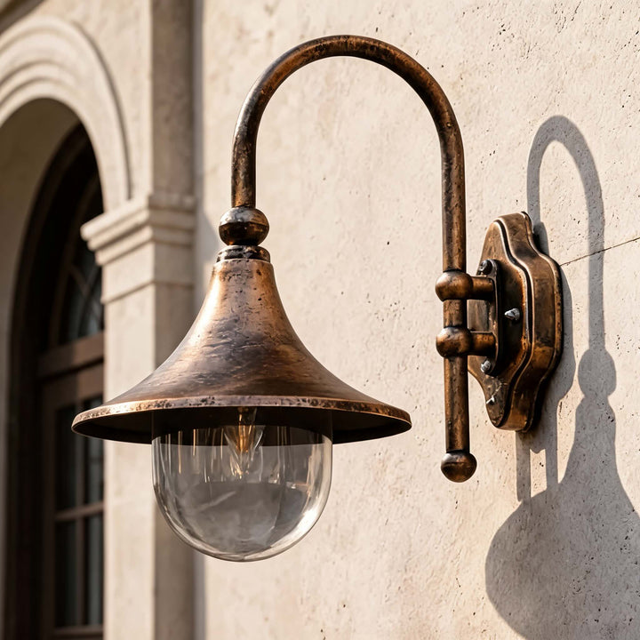 Vintage Outdoor Wall Light Waterproof Aluminum Horn Shape LED Fixture Warm White 3000K