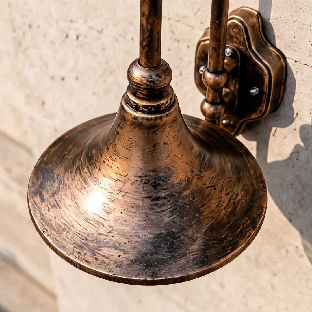 Vintage Outdoor Wall Light Waterproof Aluminum Horn Shape LED Fixture Warm White 3000K