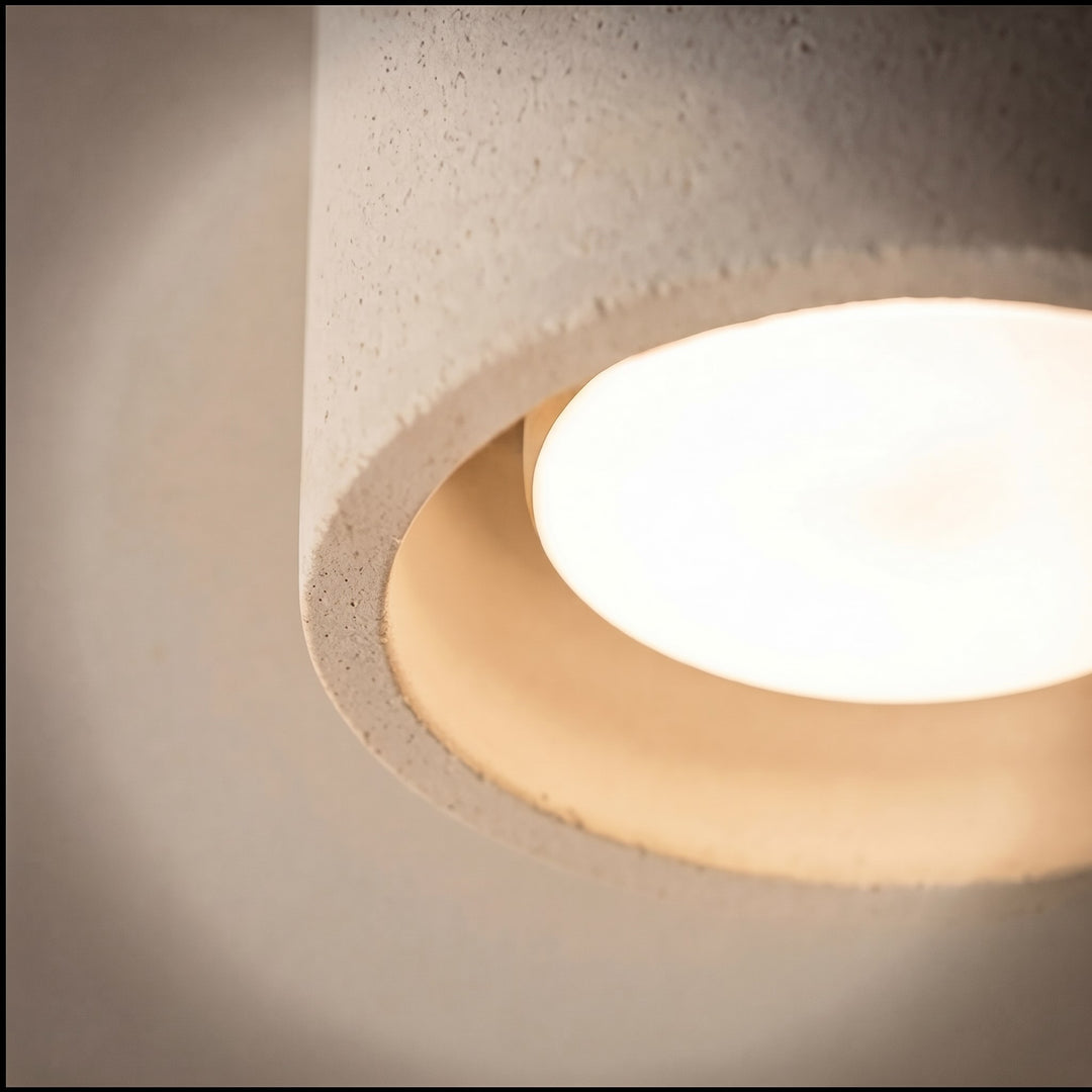 Modern Minimalist Round Ceiling Light Fixture Concrete LED GX53 Adjustable Color Temperature