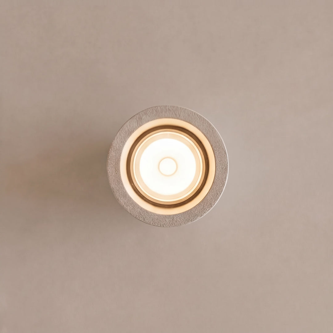 Modern Minimalist Round Ceiling Light Fixture Concrete LED Adjustable Ambient Lighting
